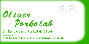 oliver porkolab business card